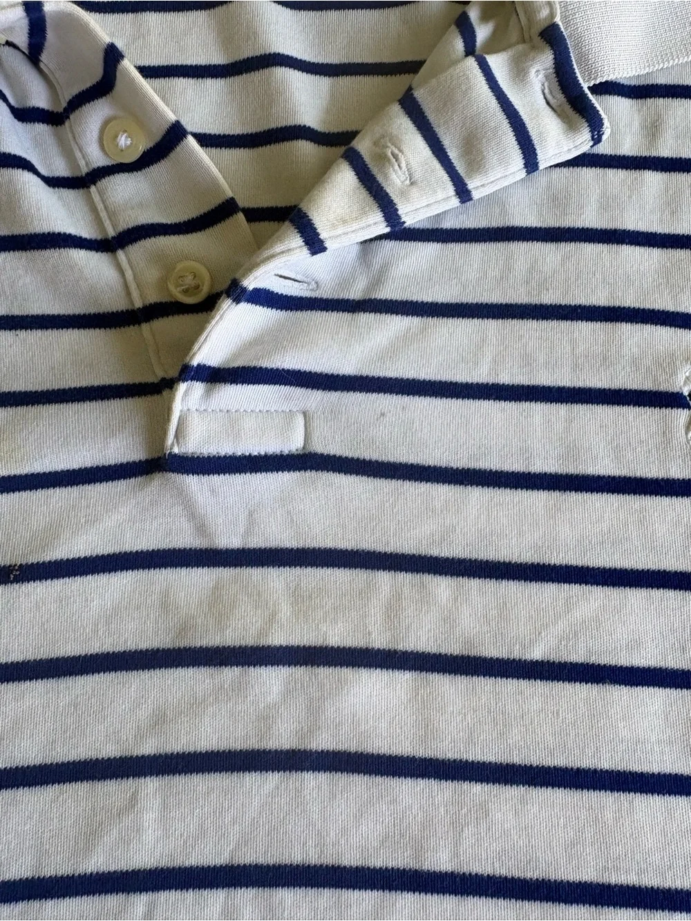 Polo by Ralph Lauren White Polo with Navy Stripes